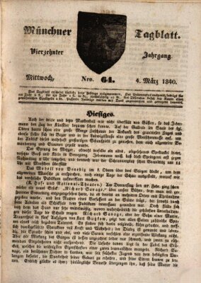 Münchener Tagblatt Mittwoch 4. März 1840