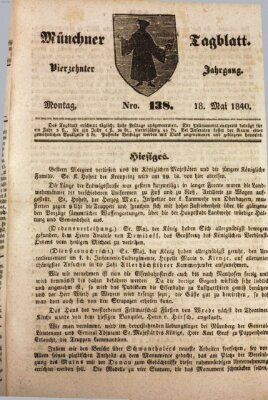 Münchener Tagblatt Montag 18. Mai 1840