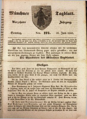 Münchener Tagblatt Sonntag 28. Juni 1840