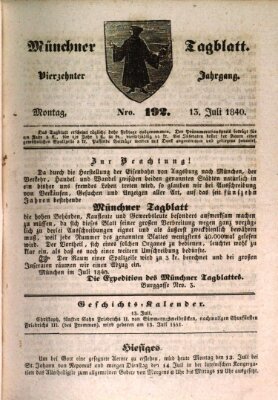 Münchener Tagblatt Montag 13. Juli 1840