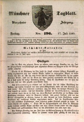 Münchener Tagblatt Freitag 17. Juli 1840