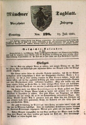 Münchener Tagblatt Sonntag 19. Juli 1840