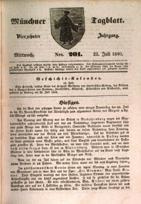 Münchener Tagblatt Mittwoch 22. Juli 1840