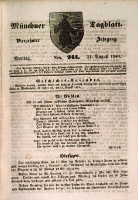 Münchener Tagblatt Montag 31. August 1840