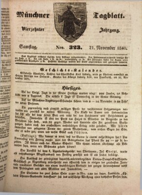 Münchener Tagblatt Samstag 21. November 1840