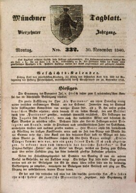 Münchener Tagblatt Montag 30. November 1840