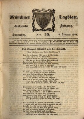 Münchener Tagblatt Donnerstag 4. Februar 1841