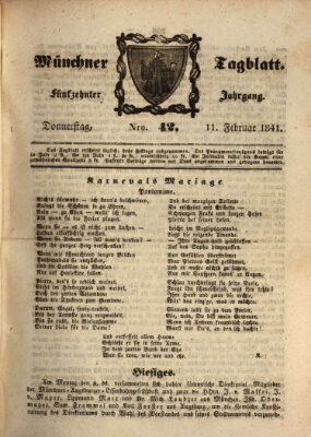 Münchener Tagblatt Donnerstag 11. Februar 1841
