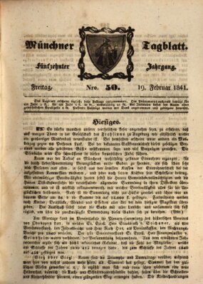 Münchener Tagblatt Freitag 19. Februar 1841