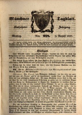 Münchener Tagblatt Montag 9. August 1841