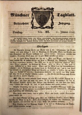 Münchener Tagblatt Dienstag 11. Januar 1842