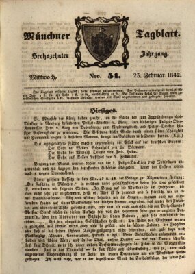 Münchener Tagblatt Mittwoch 23. Februar 1842