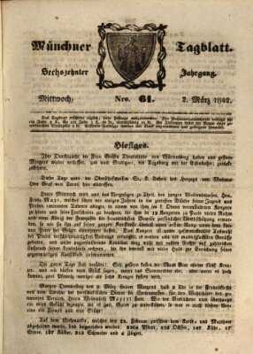 Münchener Tagblatt Mittwoch 2. März 1842