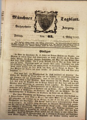 Münchener Tagblatt Freitag 4. März 1842
