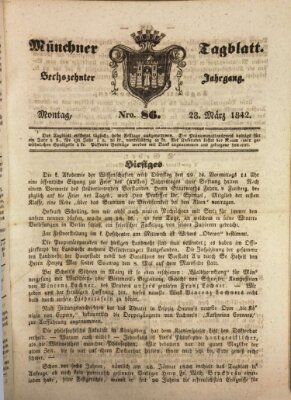 Münchener Tagblatt Montag 28. März 1842