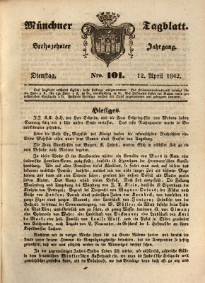Münchener Tagblatt Dienstag 12. April 1842
