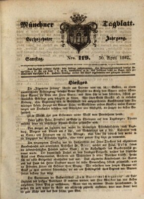 Münchener Tagblatt Samstag 30. April 1842