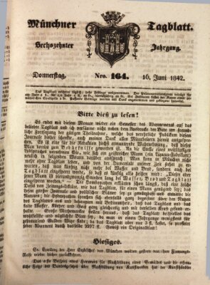 Münchener Tagblatt Donnerstag 16. Juni 1842