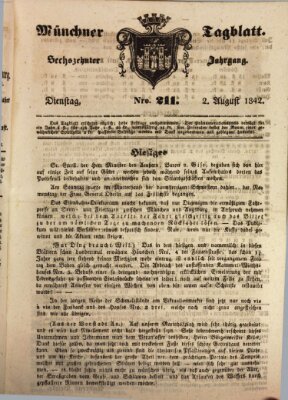 Münchener Tagblatt Dienstag 2. August 1842