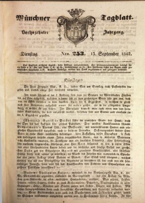 Münchener Tagblatt Dienstag 13. September 1842