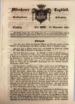 Münchener Tagblatt Samstag 26. November 1842