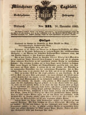 Münchener Tagblatt Mittwoch 30. November 1842