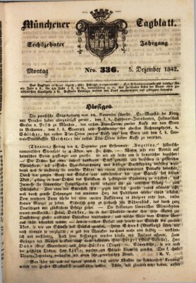 Münchener Tagblatt Montag 5. Dezember 1842