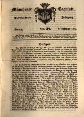Münchener Tagblatt Montag 6. Februar 1843