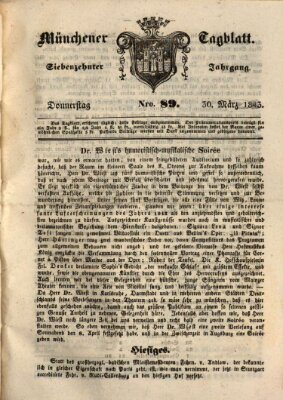 Münchener Tagblatt Donnerstag 30. März 1843