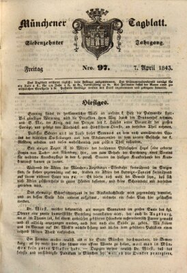 Münchener Tagblatt Freitag 7. April 1843