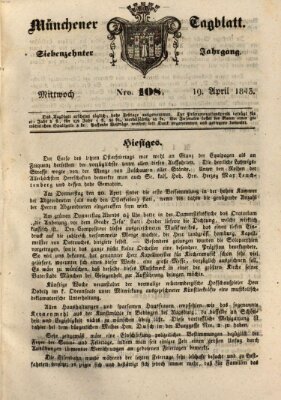 Münchener Tagblatt Mittwoch 19. April 1843