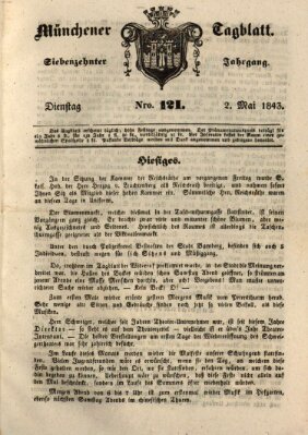 Münchener Tagblatt Dienstag 2. Mai 1843
