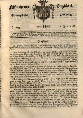 Münchener Tagblatt Freitag 2. Juni 1843