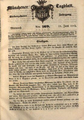 Münchener Tagblatt Mittwoch 21. Juni 1843