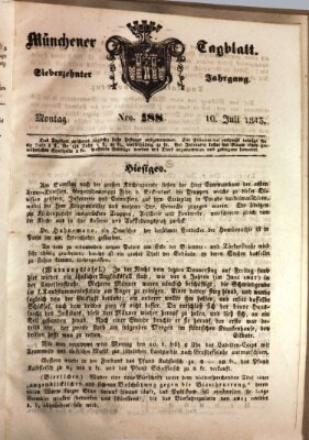 Münchener Tagblatt Montag 10. Juli 1843