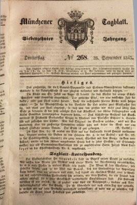 Münchener Tagblatt Donnerstag 28. September 1843