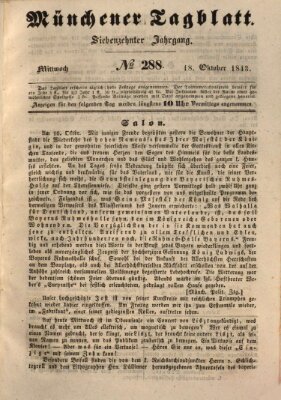 Münchener Tagblatt Mittwoch 18. Oktober 1843