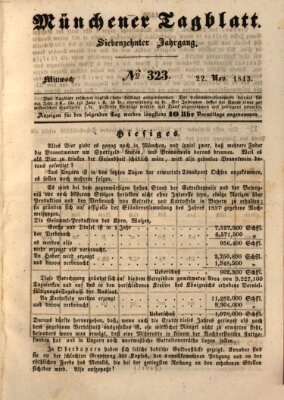 Münchener Tagblatt Mittwoch 22. November 1843