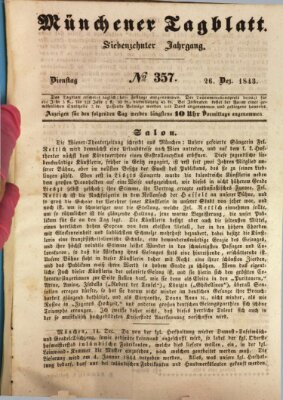 Münchener Tagblatt Dienstag 26. Dezember 1843