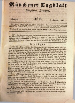 Münchener Tagblatt Samstag 6. Januar 1844