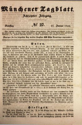 Münchener Tagblatt Samstag 27. Januar 1844
