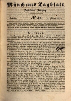 Münchener Tagblatt Samstag 3. Februar 1844