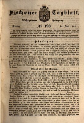 Münchener Tagblatt Sonntag 14. Juli 1844