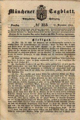 Münchener Tagblatt Samstag 21. Dezember 1844