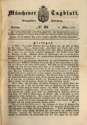 Münchener Tagblatt Sonntag 9. März 1845