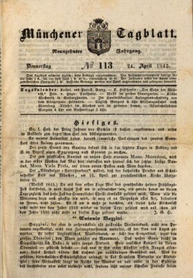Münchener Tagblatt Donnerstag 24. April 1845