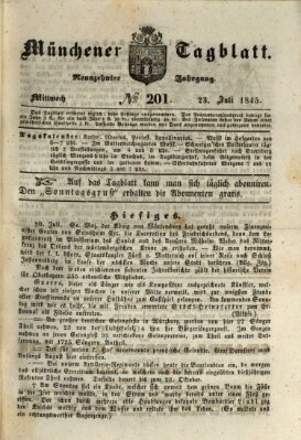 Münchener Tagblatt Mittwoch 23. Juli 1845