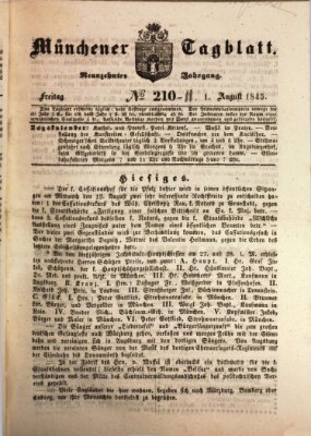 Münchener Tagblatt Freitag 1. August 1845