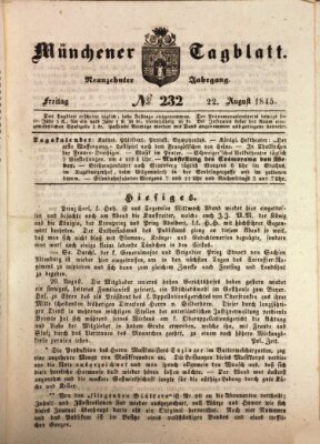 Münchener Tagblatt Freitag 22. August 1845