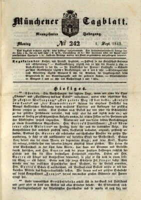 Münchener Tagblatt Montag 1. September 1845